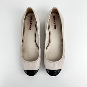 Prada Round Toe Patent Leather Ballet Flats Sz 36